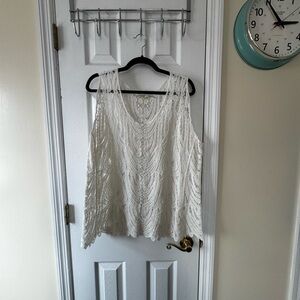 Elegant White Lace Sleeveless Top